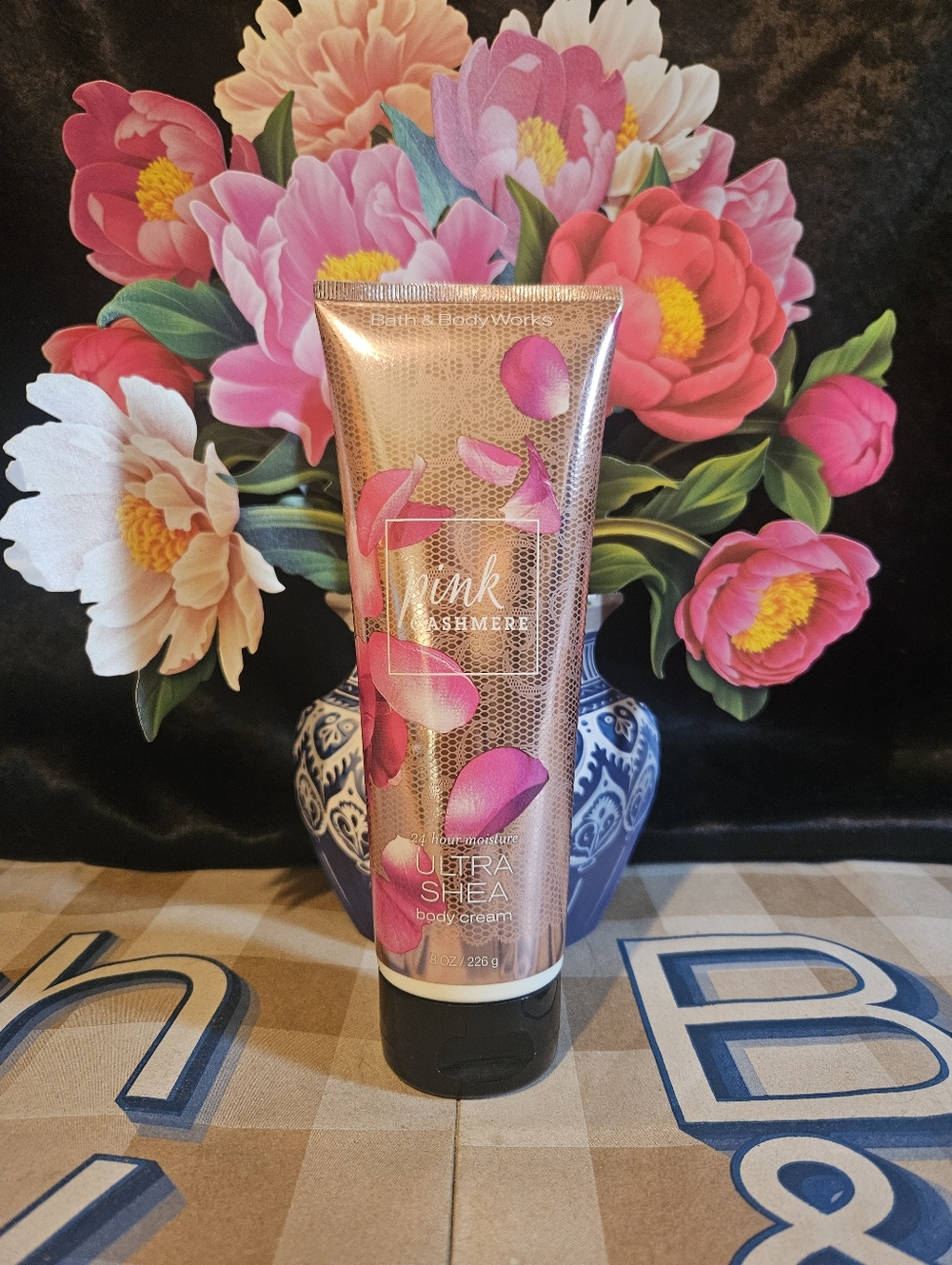 NWT Bath & Body Works Pink Cashmere Ultra Shea Body Cream - Pink & Gold